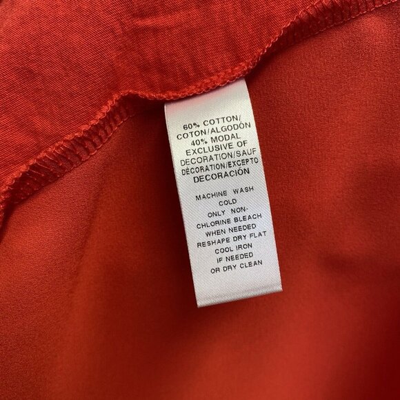 LOFT Sleeveless Round Neck Tank Top Women Medium Red Semi-Sheer Keyhole Back - Picture 7 of 11